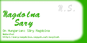 magdolna sary business card
